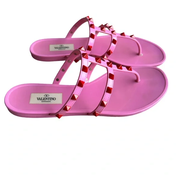 Valentino Garavani Rockstud Jelly Flat Thong - Picture 3 of 7